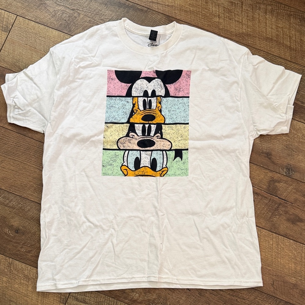Disney White T-Shirt with Colorful Character Design